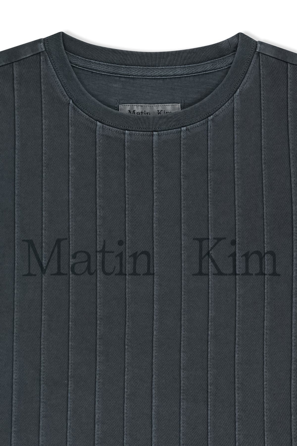 Matinkim Washed Logo Full Pintuck Top IN Smoke Blue