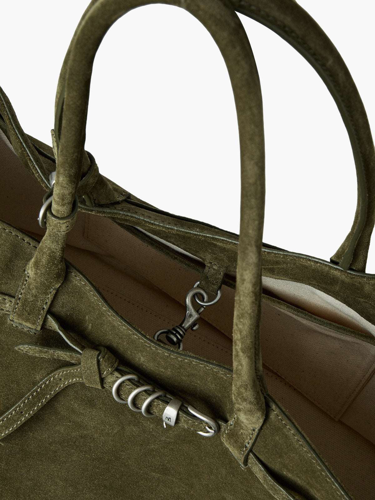 Margesherwood Grandma Used Bag Large dark olive suede