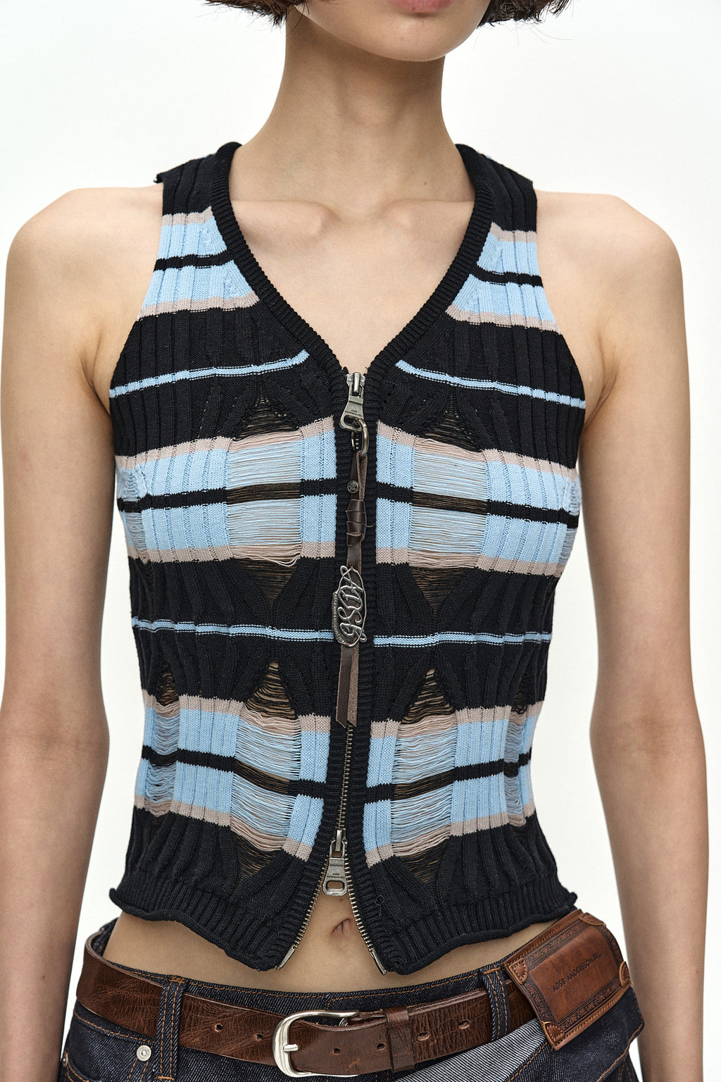 Andersson Bell Stripe Open Knit Vest
