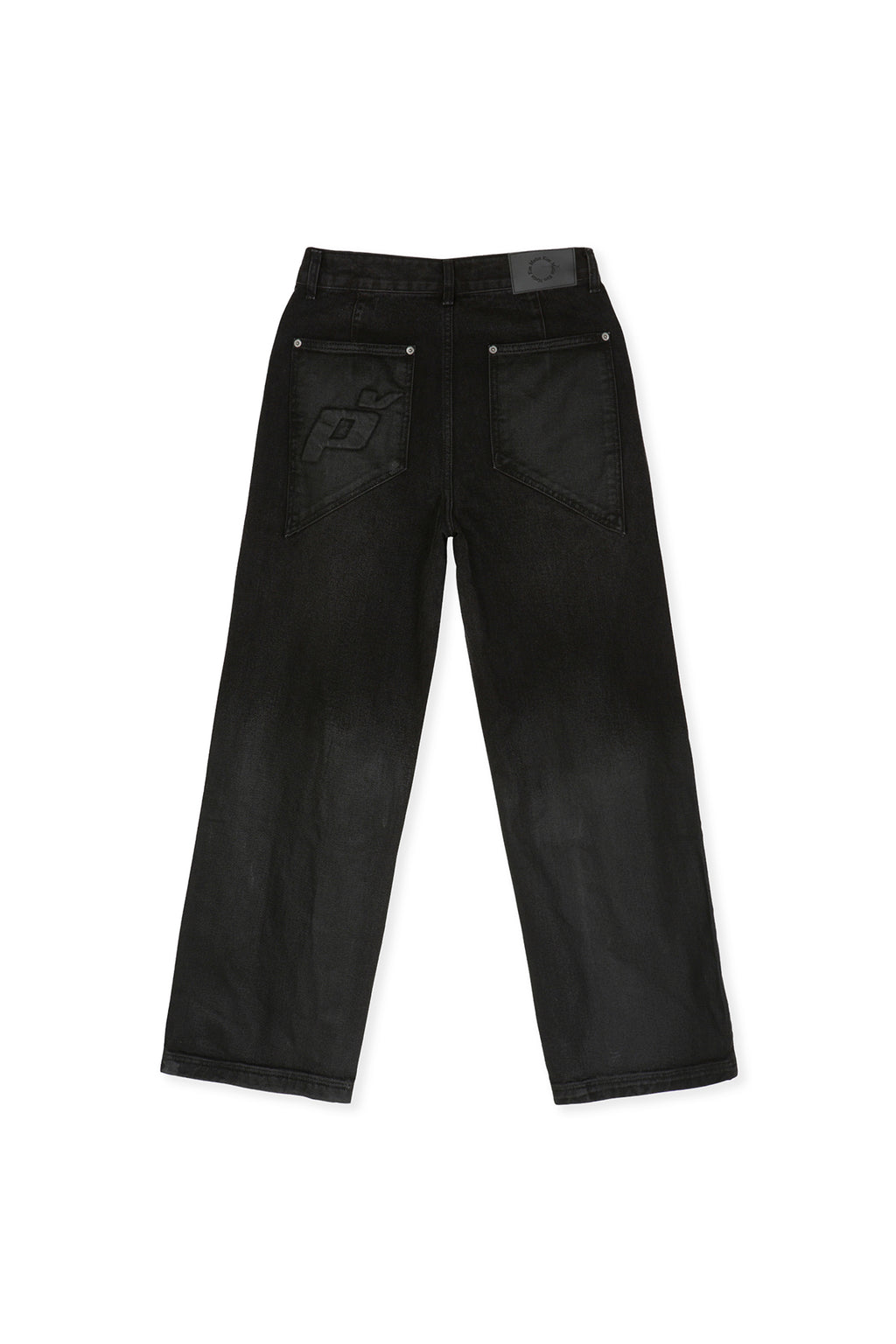 [matinkim] PEACHES COATING WASHED DENIM PANTS FOR WOMEN IN BLACK