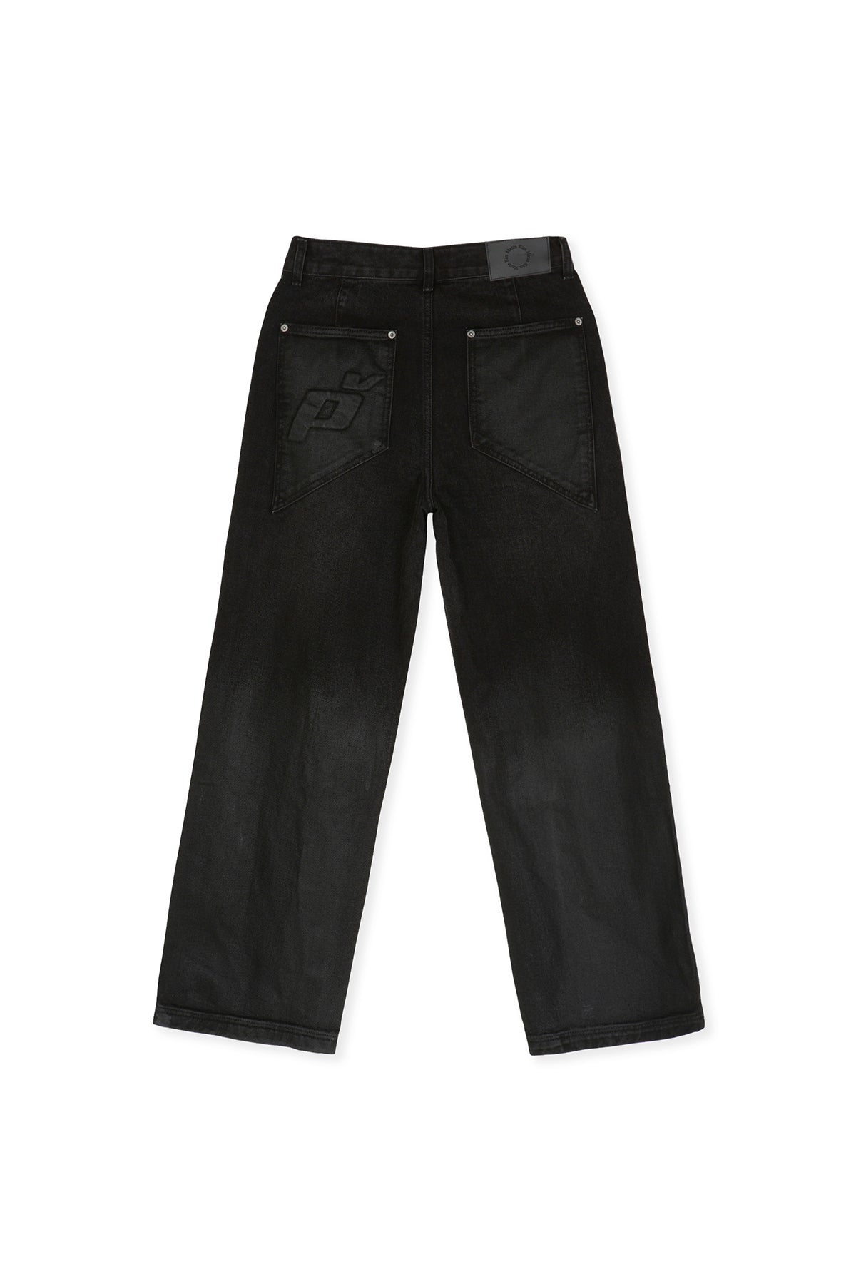 [matinkim] PEACHES COATING WASHED DENIM PANTS FOR WOMEN IN BLACK