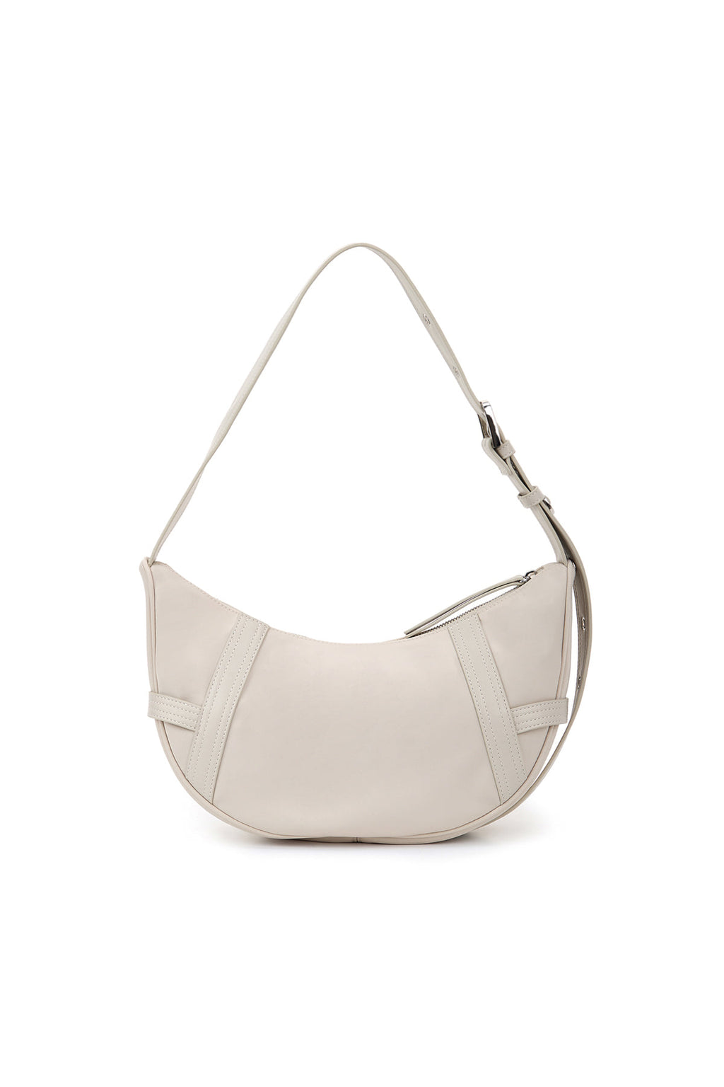 [matinkim] FABRIC ARC HOBO BAG IN LIGHT GREY