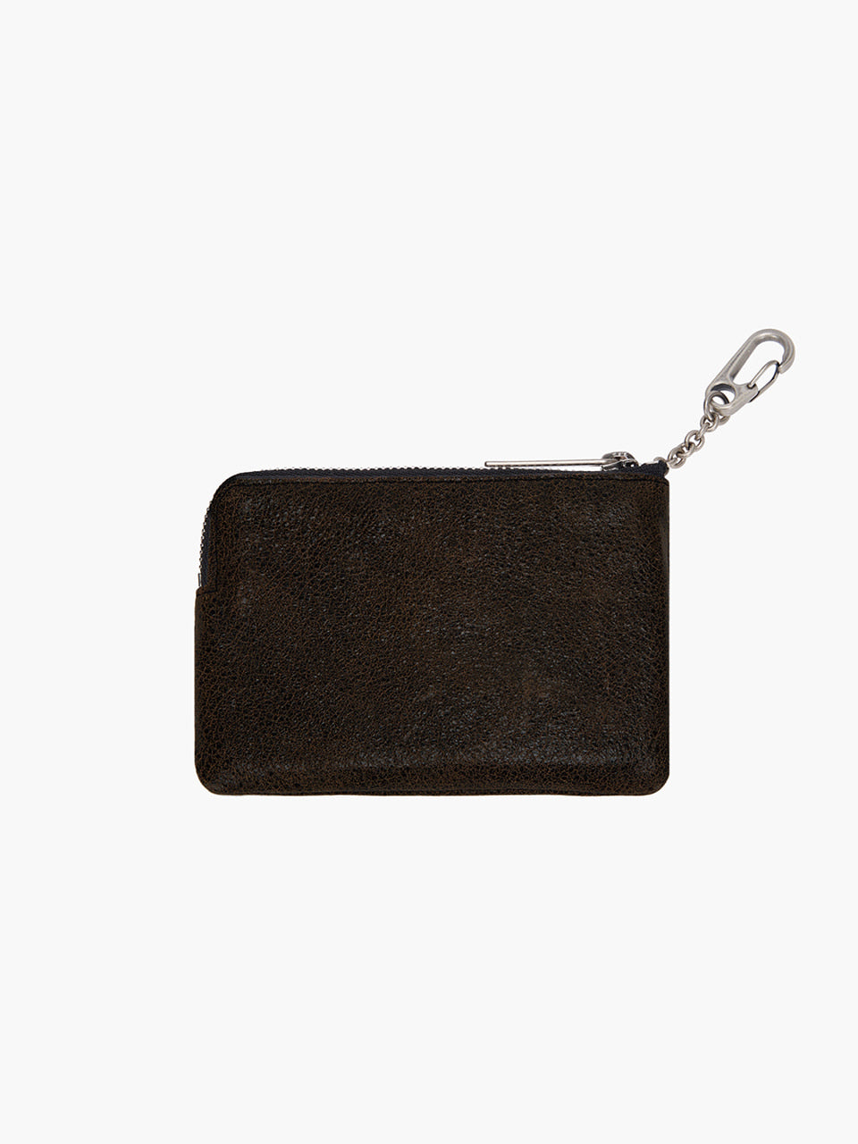 Margesherwood Heart Zipper Wallet Silver Logo brown+black two-tone cracked