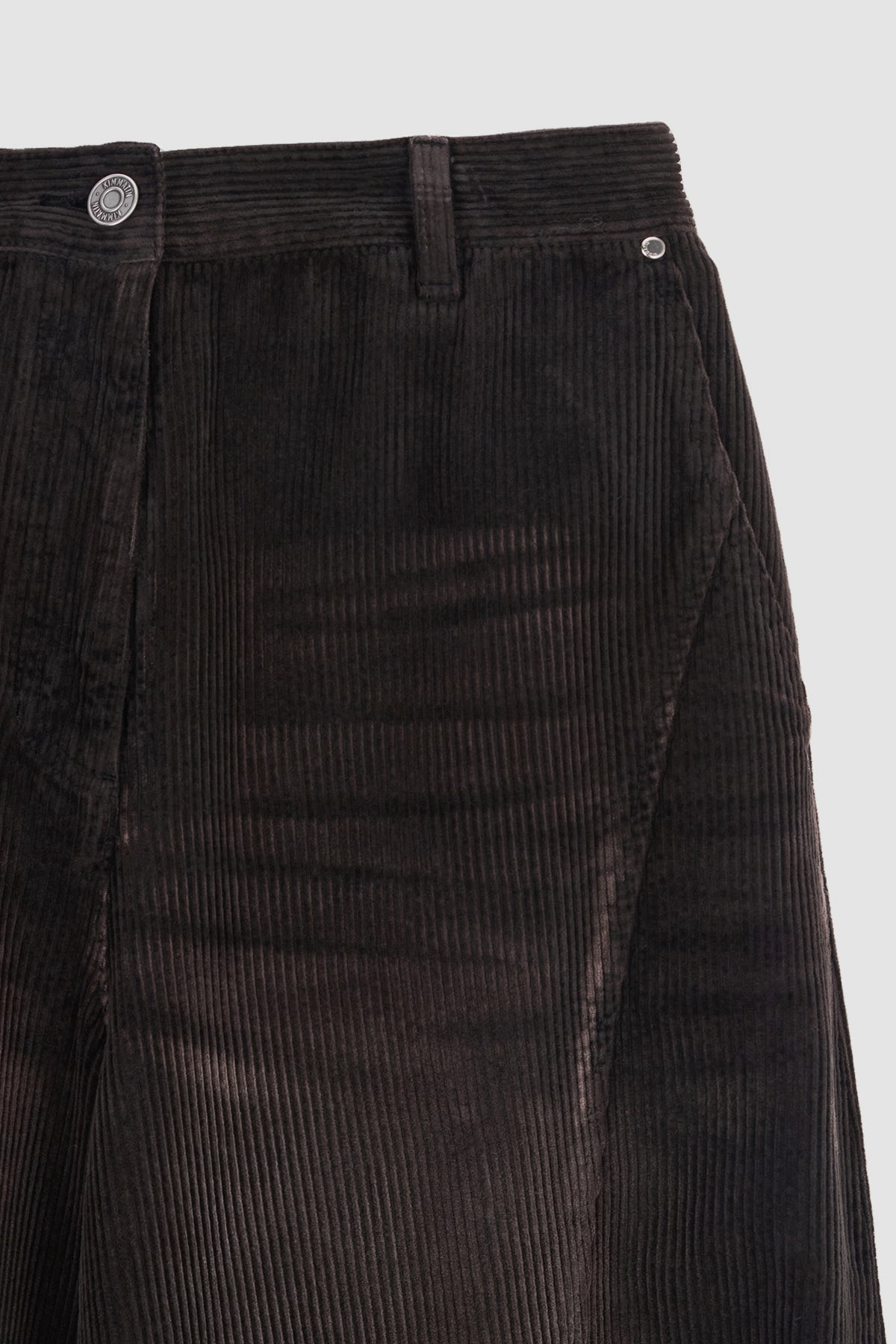 Matinkim Washed Corduroy Volume Pants IN Brown