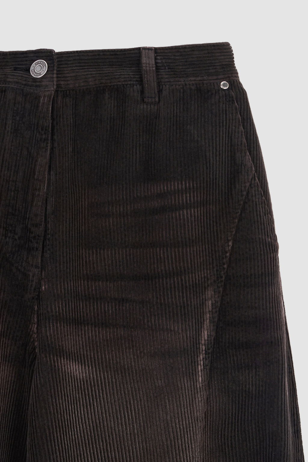 Matinkim Washed Corduroy Volume Pants IN Brown