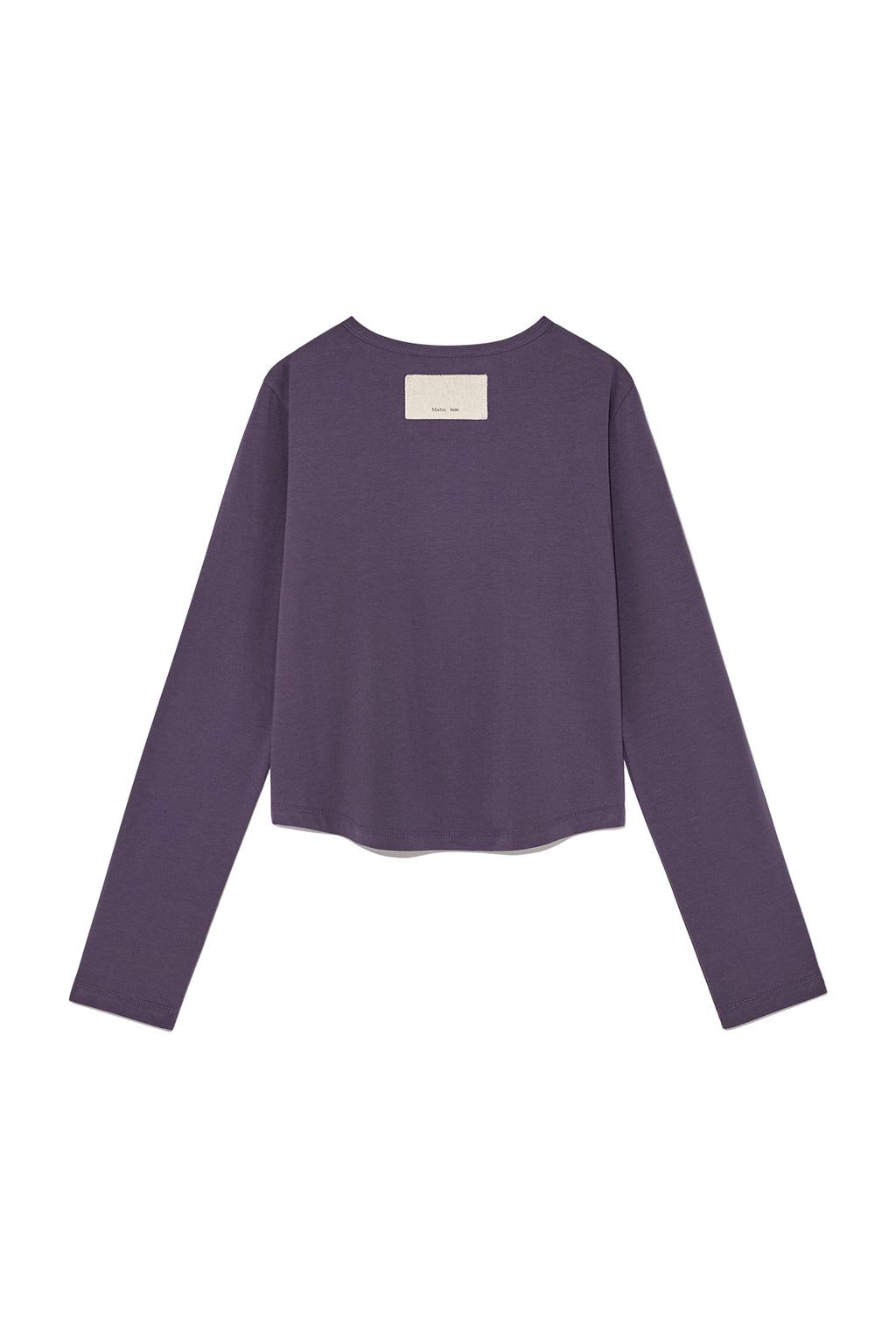 [matinkim] TUCK DETAIL SMALL LOGO TOP IN PURPLE