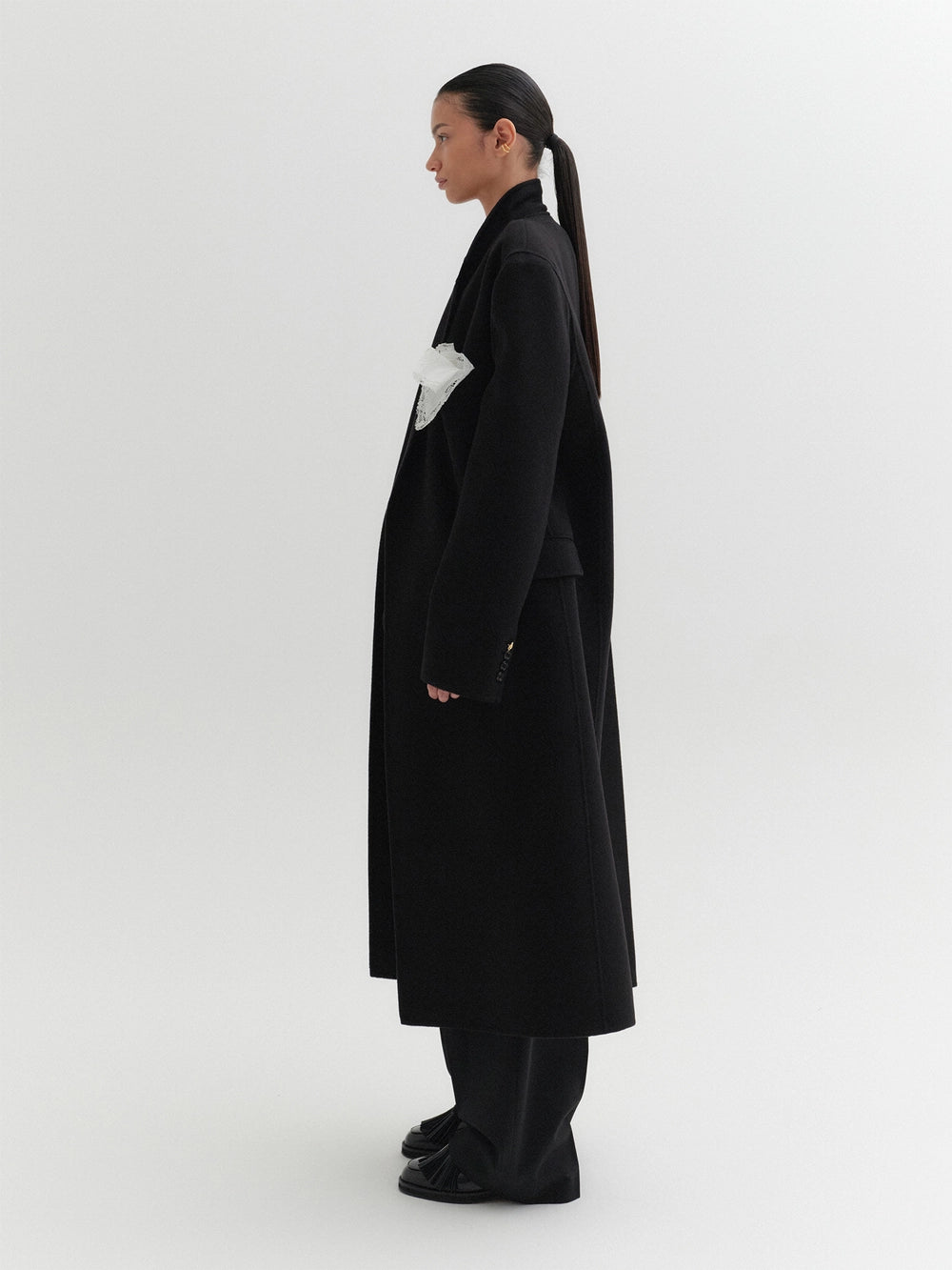 EENK Double-Breasted Tailored Coat - Black