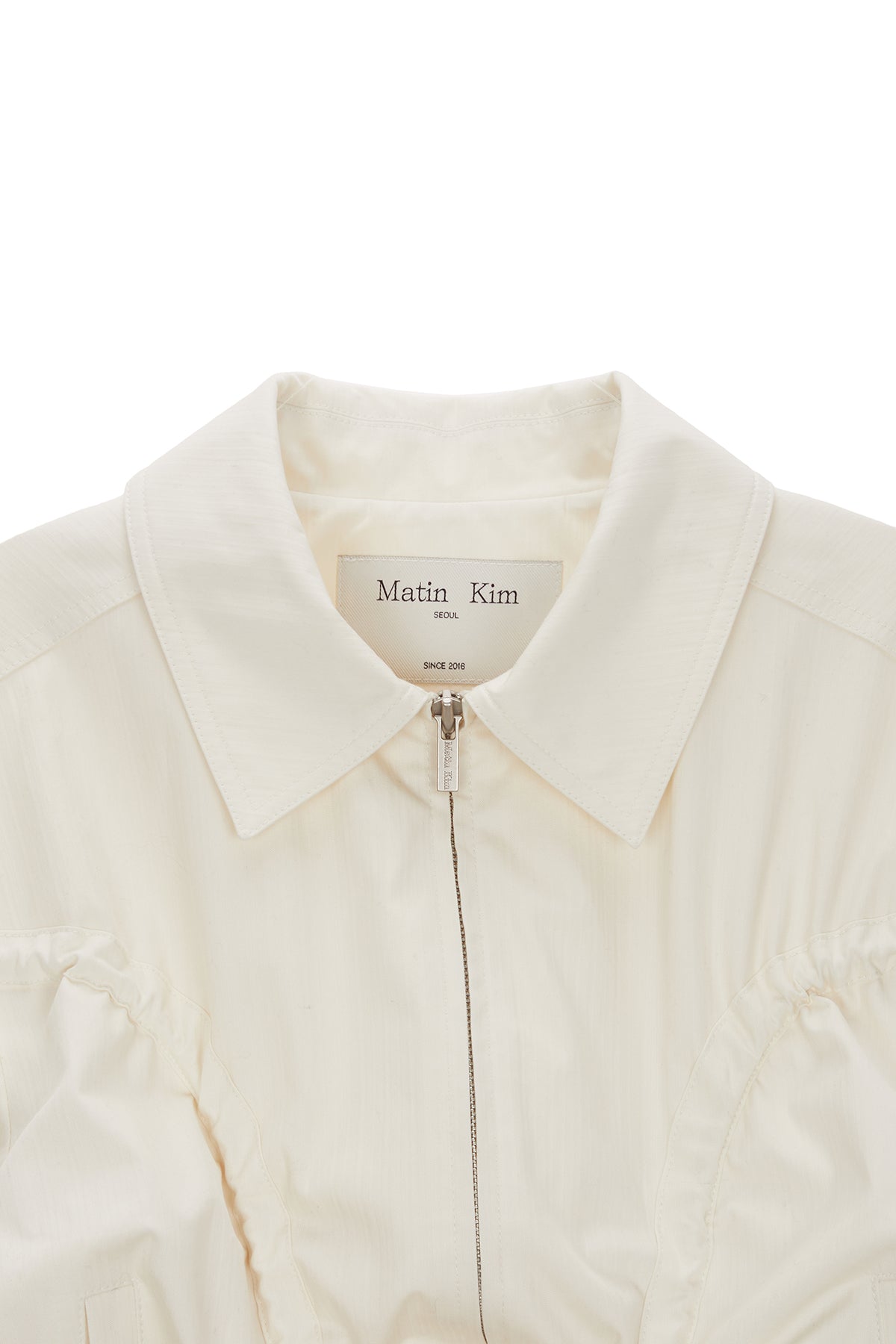 Matinkim Curvy String Crop Blouson IN Ivory