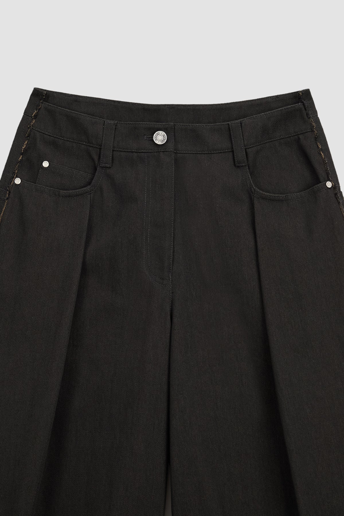Matinkim Cutting Detail Wide Cotton Pants IN Black