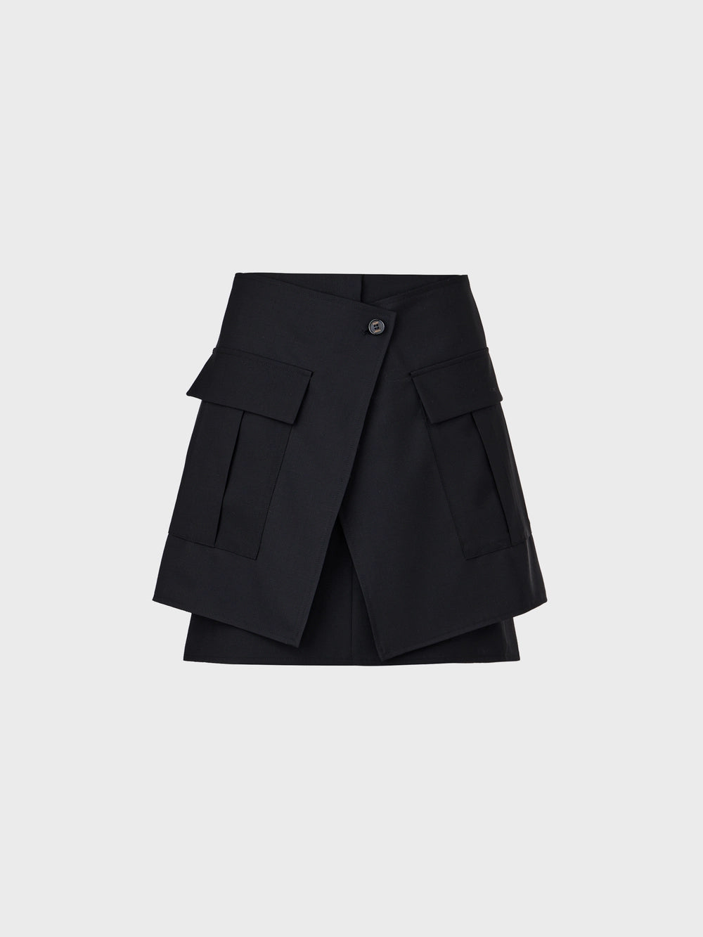 EENK Asymmetrical Pocket Skirt - Black