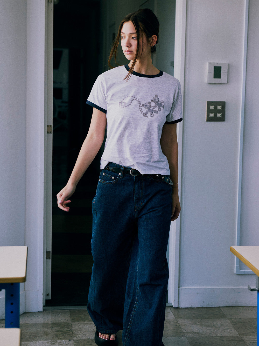 [Low Classic] Teddy Buddy T-Shirt_Light Melange Grey