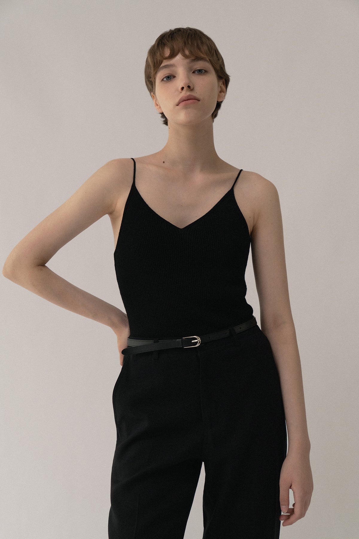 Nothing Written Esme rib-knitted cami (Black)
