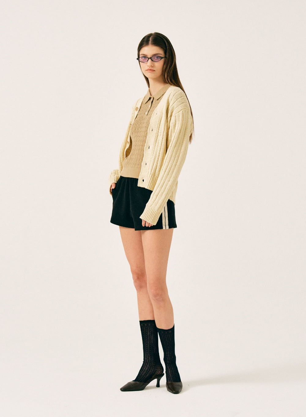 [satur] (W) Faro Over Size Boucle Cardigan - Butter Cream