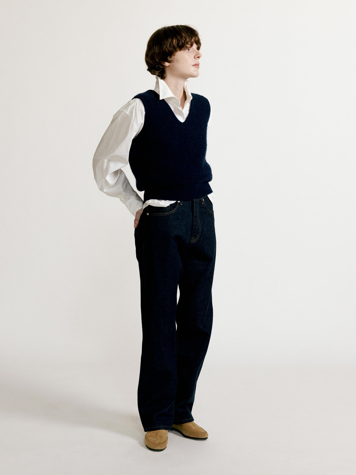 Nothing Written Lett boucle vest (Navy)