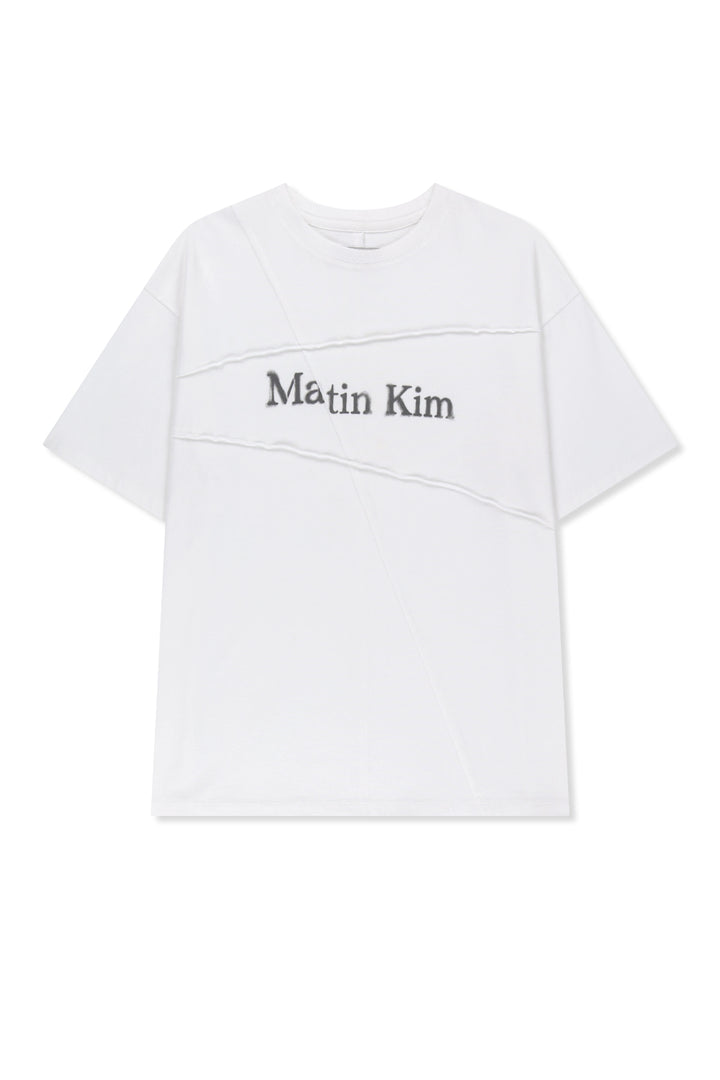 Matinkim Diagonal Cut Logo Top IN White