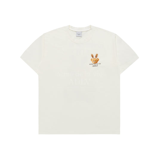 RABBIT BEAR DOLL LOGO SHORT SLEEVE T-SHIRT CREAM