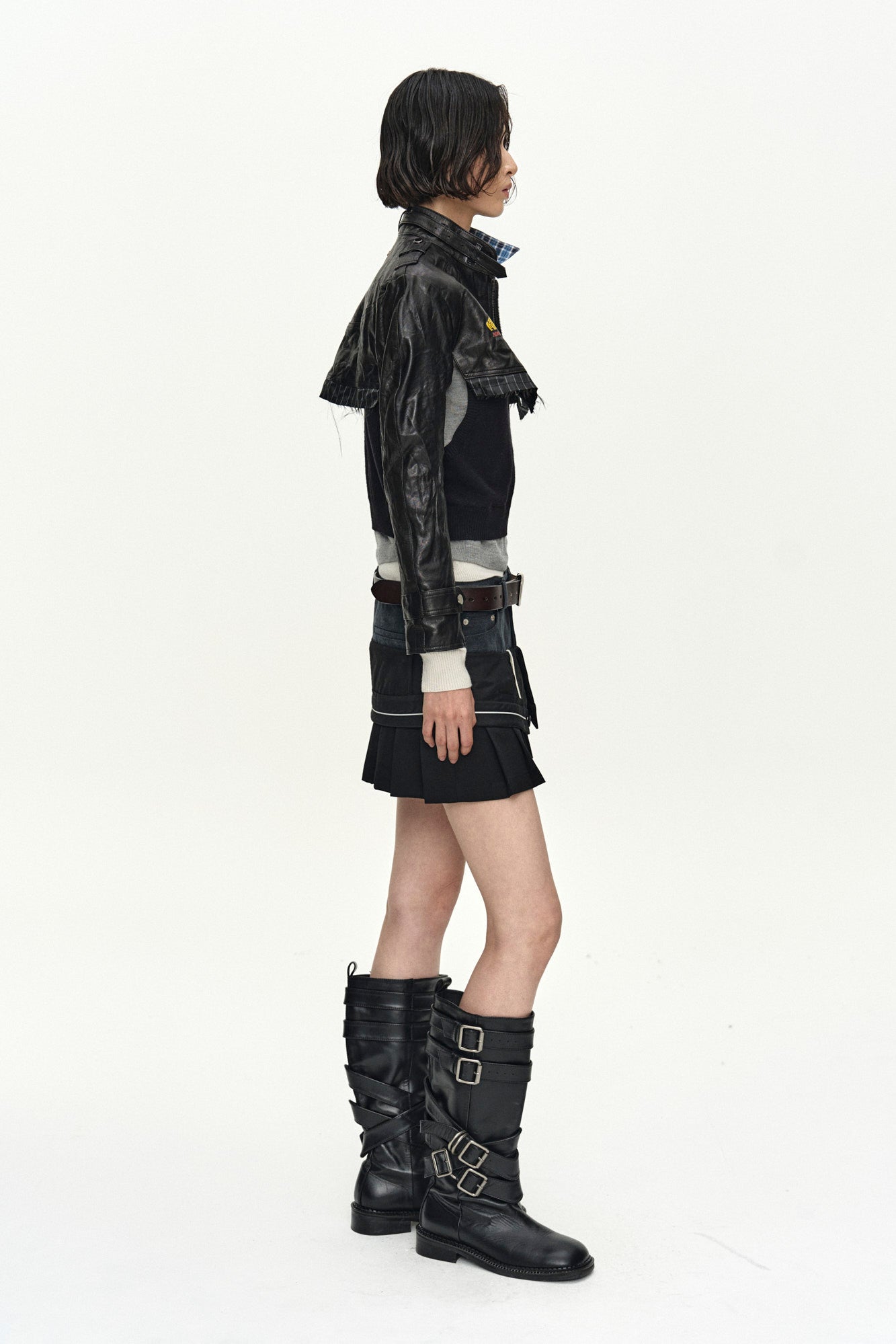 Andersson Bell Cut-Out Shrunken Racing Leather Jacket