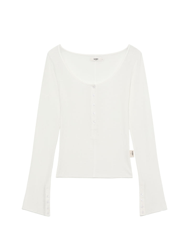 GLOWNY G Button Long Sleeve (White)