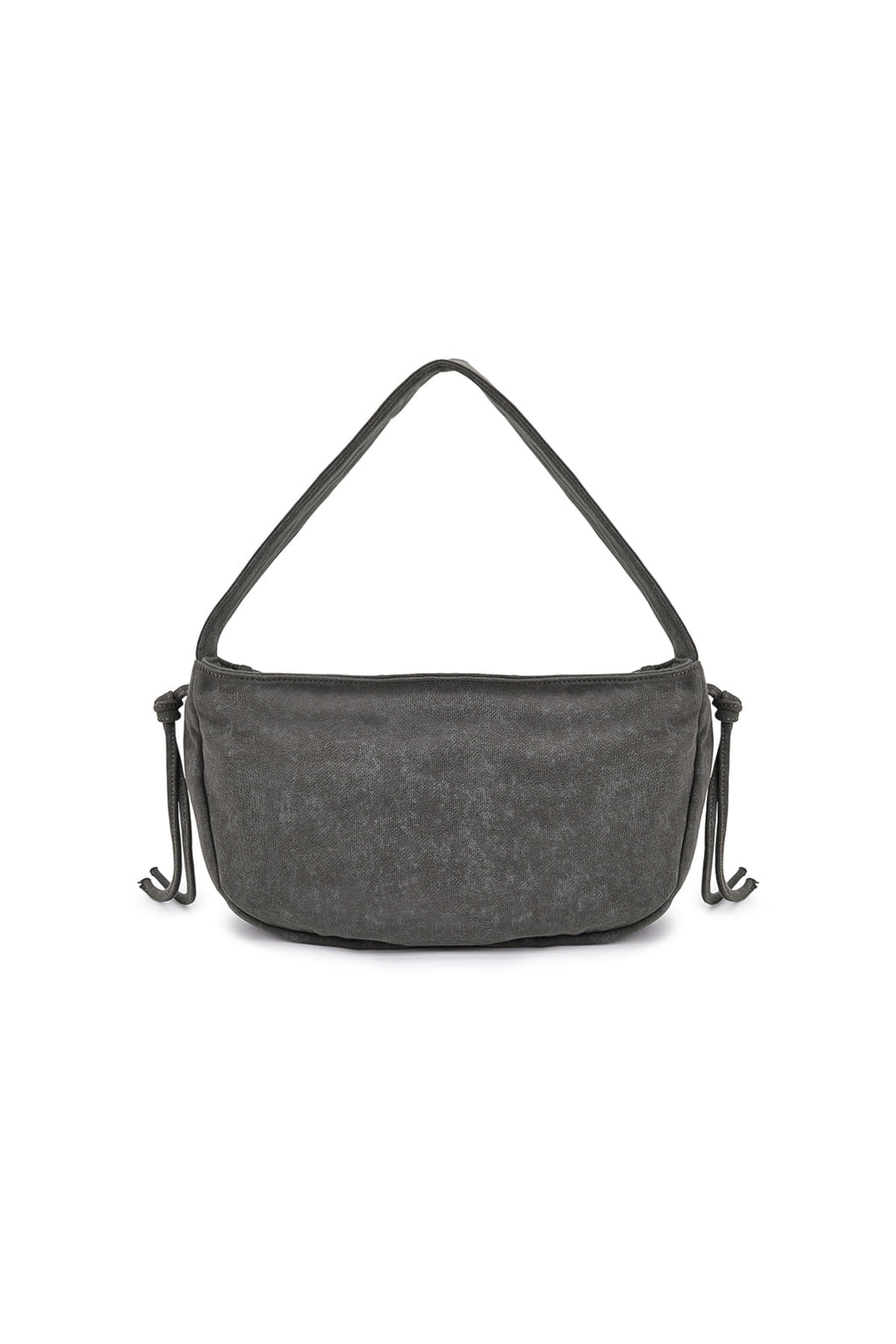 [matinkim] APPLIQUE LOGO JERSEY SHOULDER BAG IN CHARCOAL