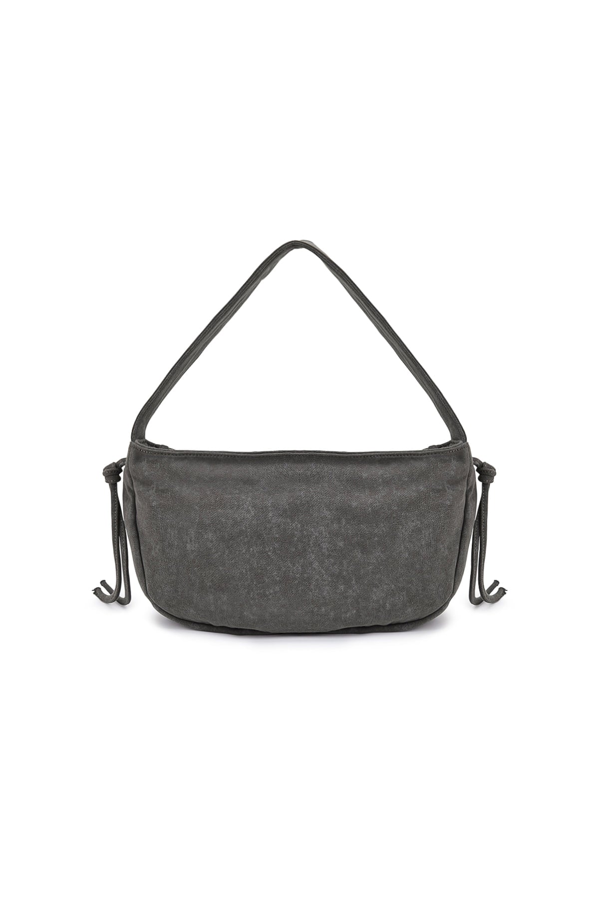 [matinkim] APPLIQUE LOGO JERSEY SHOULDER BAG IN CHARCOAL
