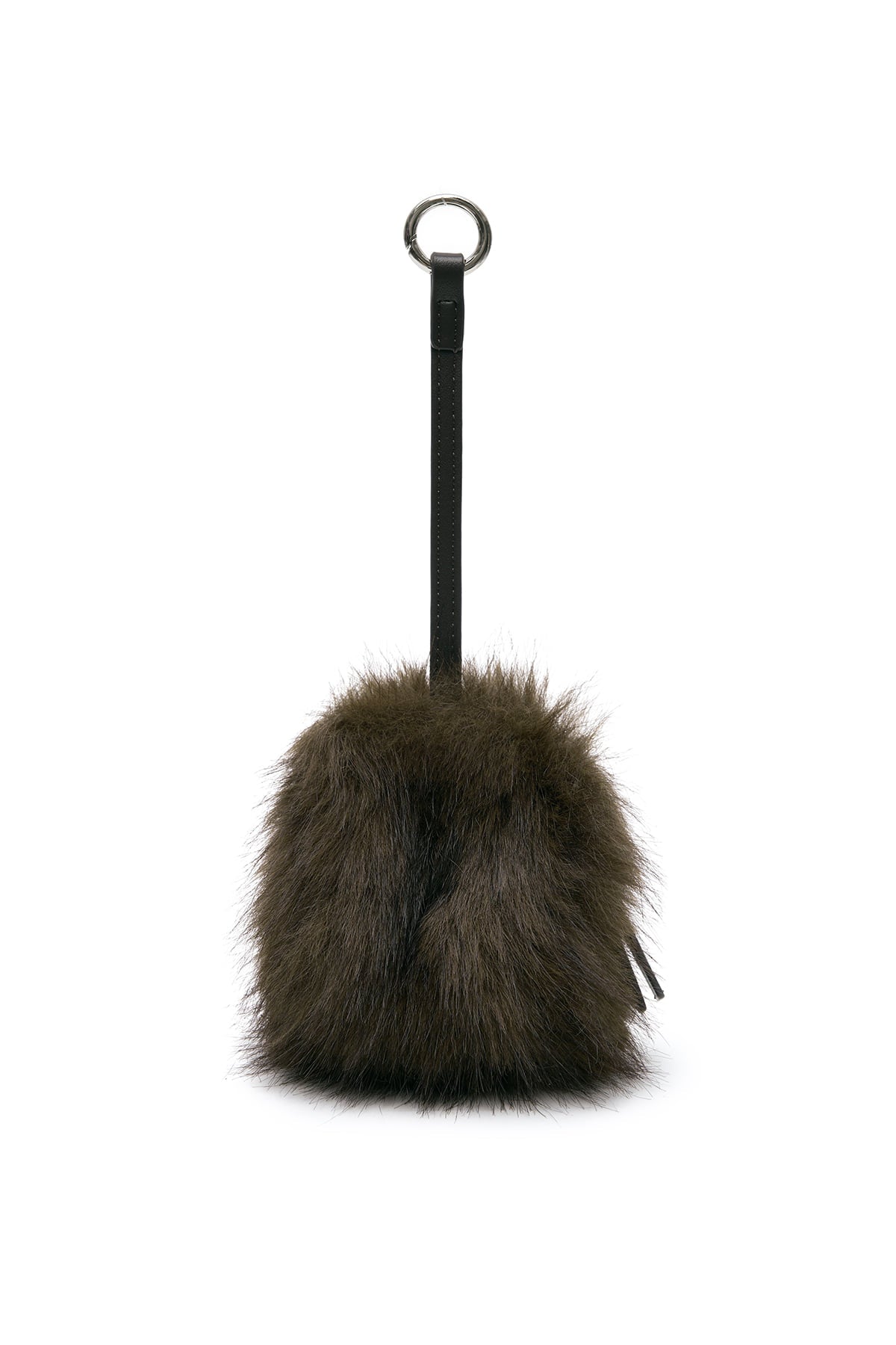 Matinkim Hairy Fur Mini Cube Pouch IN Brown