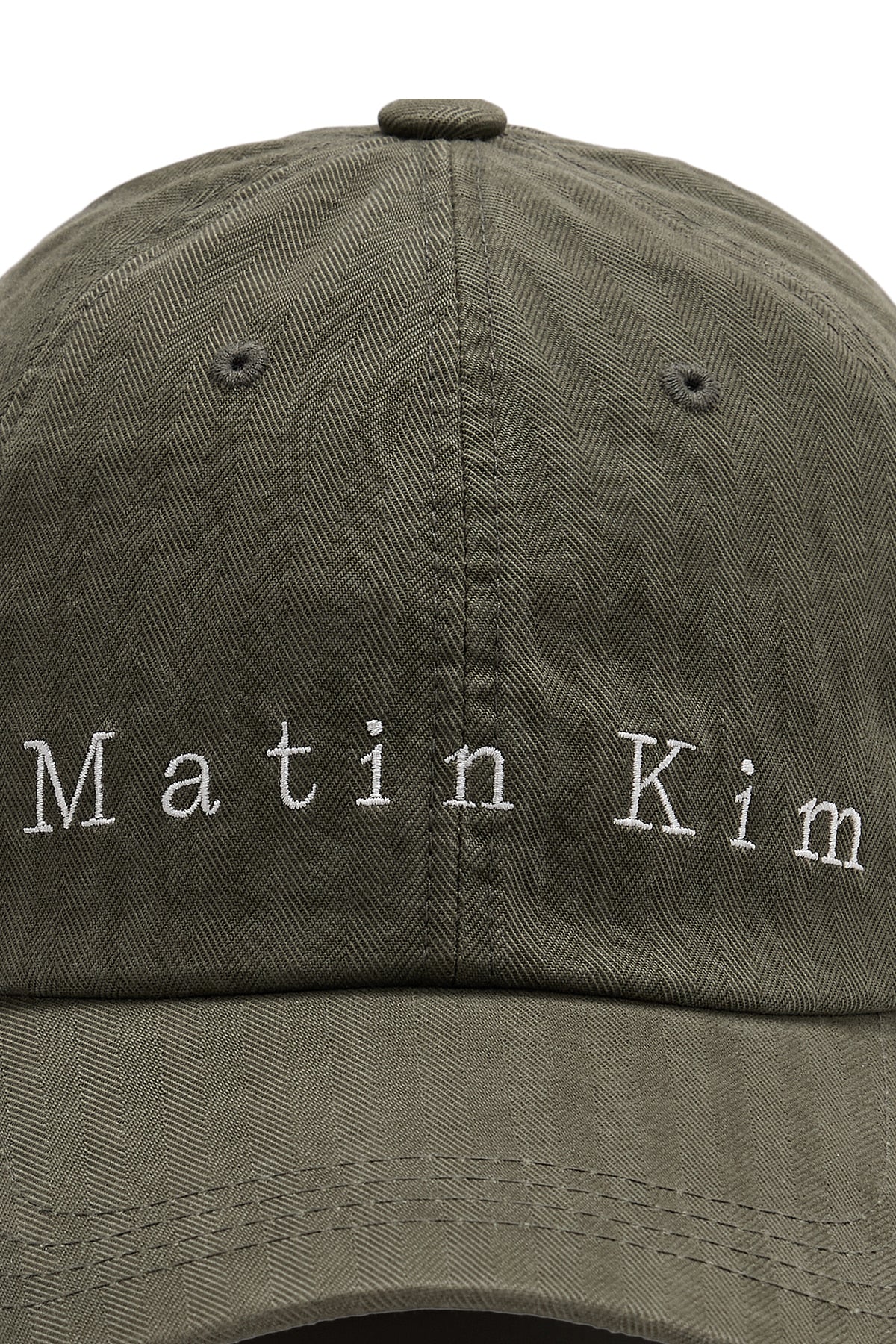 [matinkim] MATIN HERRINGBONE TYPO BALL CAP IN KHAKI