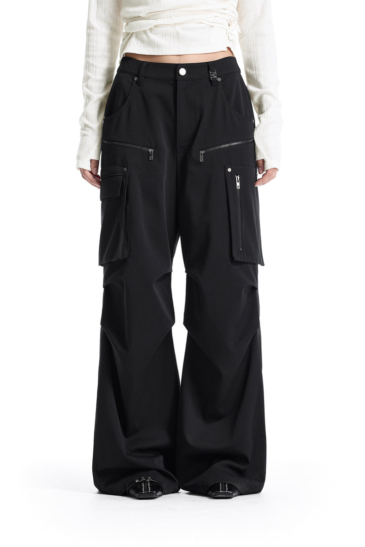 Treemingbird Bootcut Cargo Utility Pants Black