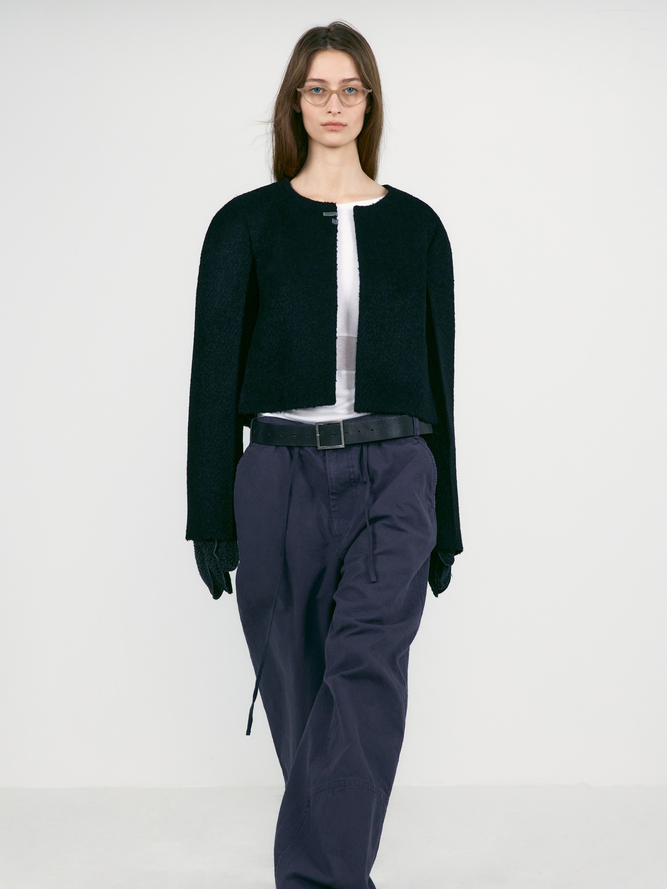 [low_classic] Hairy Boucle Wool Short Jacket
Black