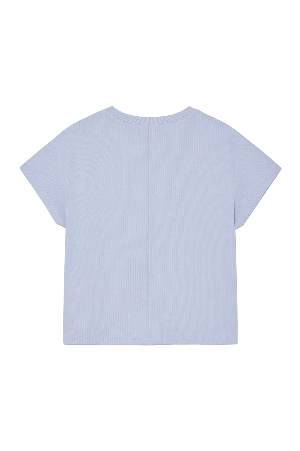 [matinkim] PINTUCK LAYERED SLIM CROP TOP IN LIGHT BLUE