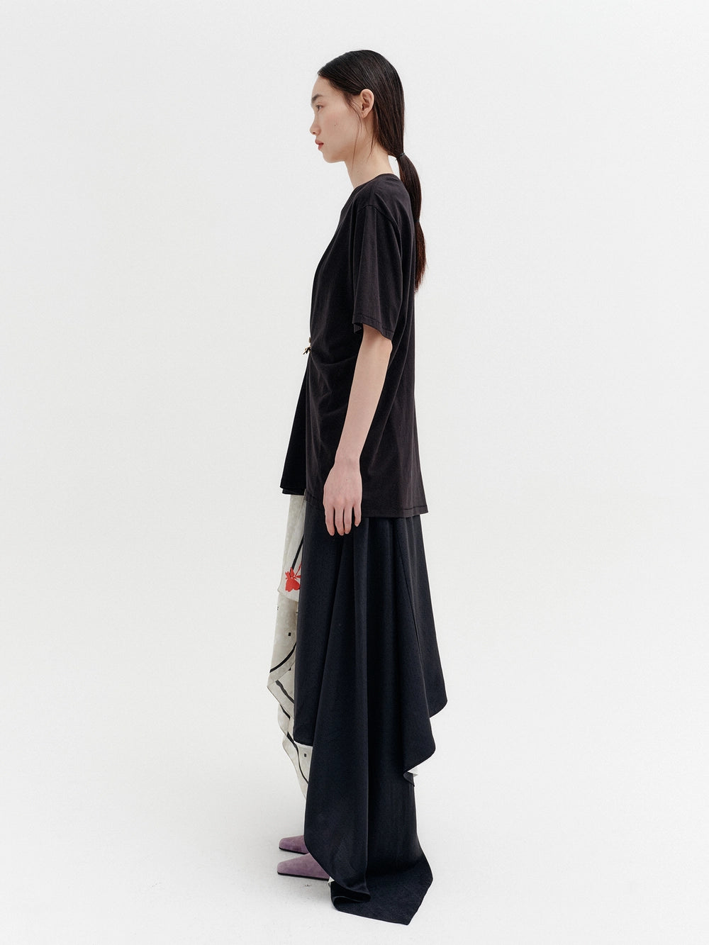 EENK Flowy Layered Skirt - Black