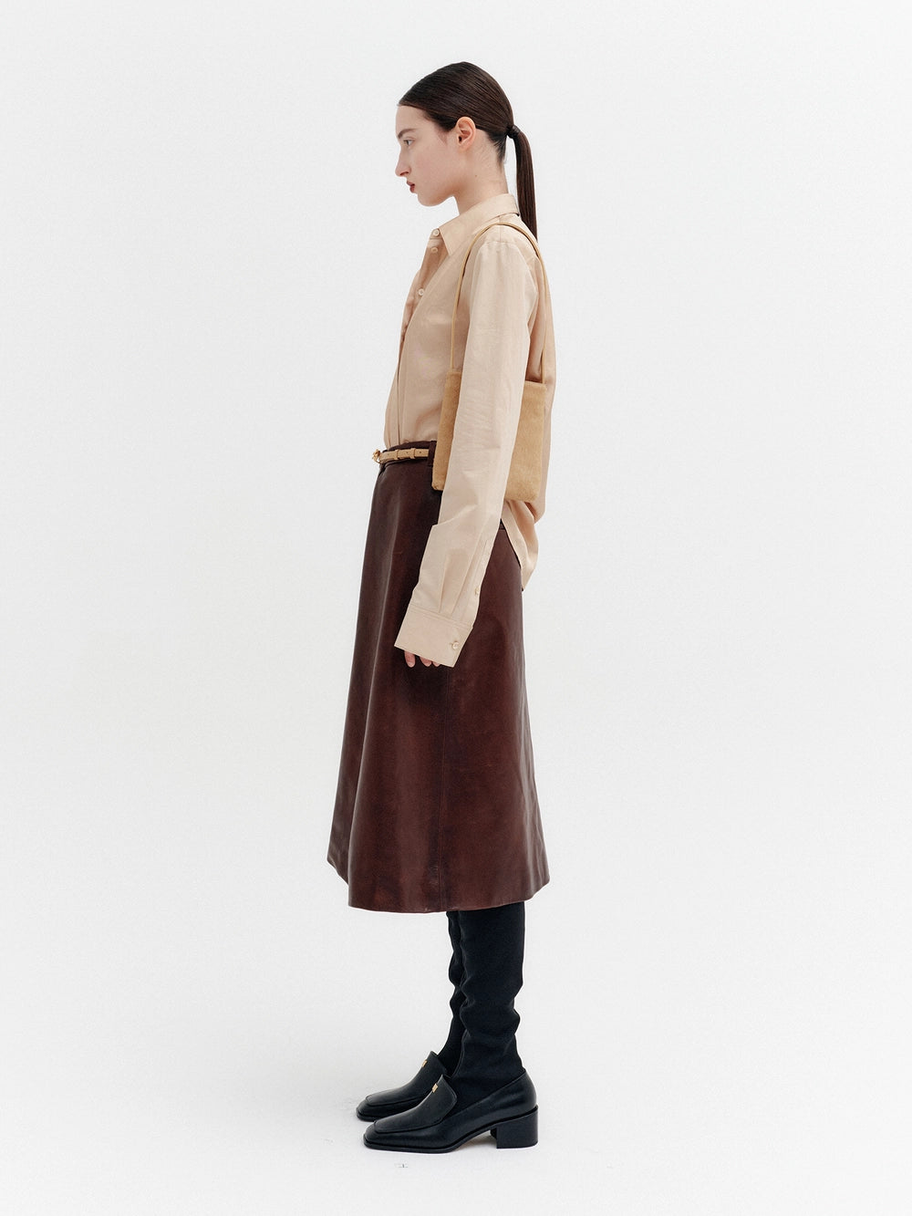 EENK Double Layer Collar Shirt - Beige