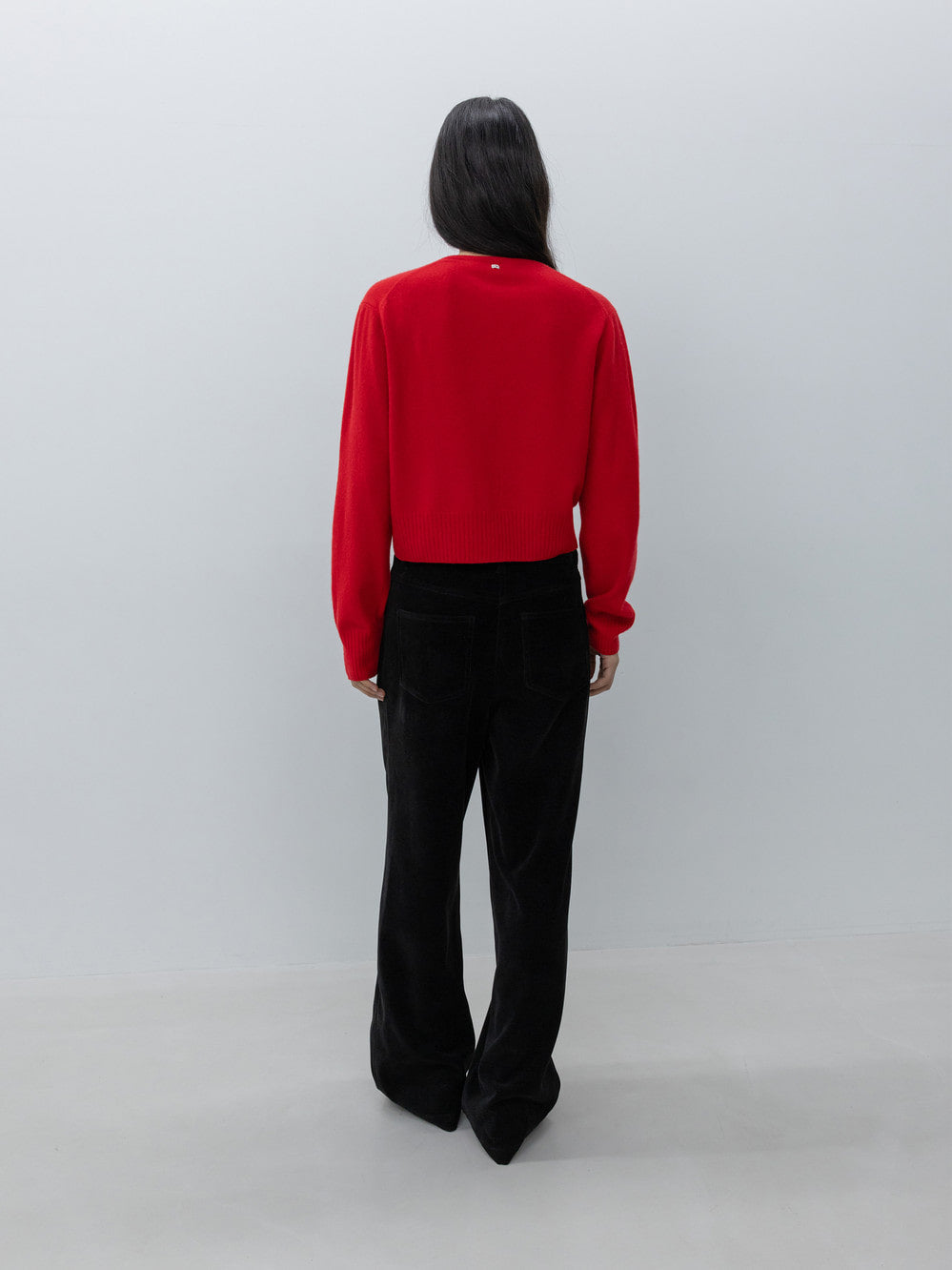 Low Classic Crop Wool Cardigan Red