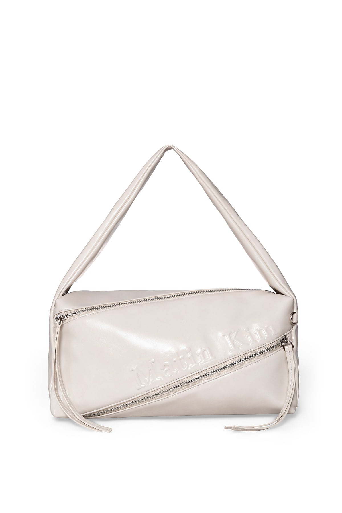 Matinkim Padded Diagonal Zipper Bag IN Ivory