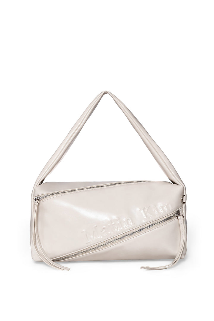 Matinkim Padded Diagonal Zipper Bag IN Ivory