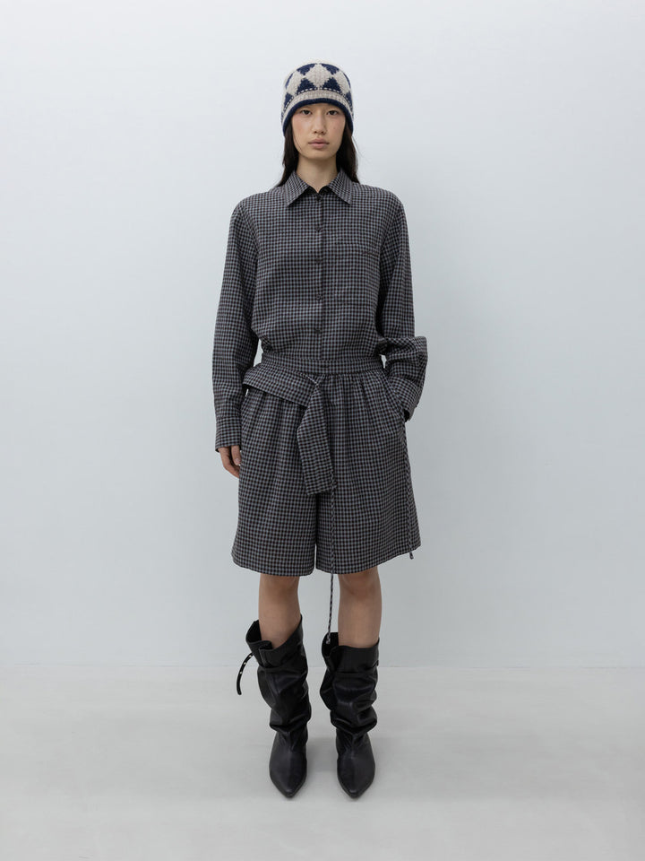 Low Classic Classic Wool Cotton Shirt Blue
