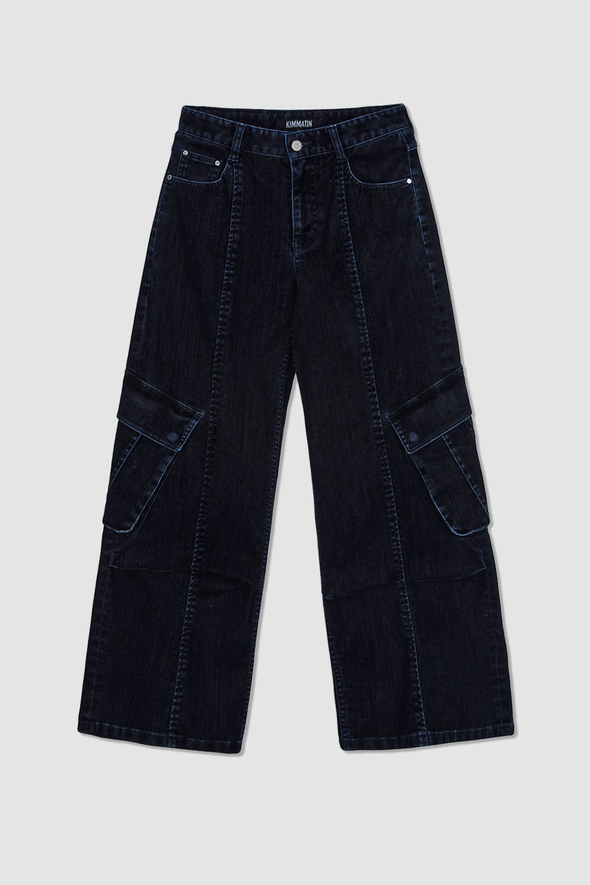 Matinkim Semi Boots Cut Velvet Denim Pants IN Navy