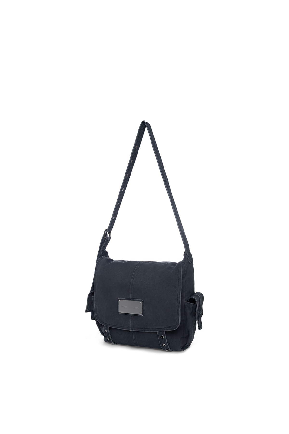 Matinkim Vintage Washed Cotton Messenger Bag IN Navy