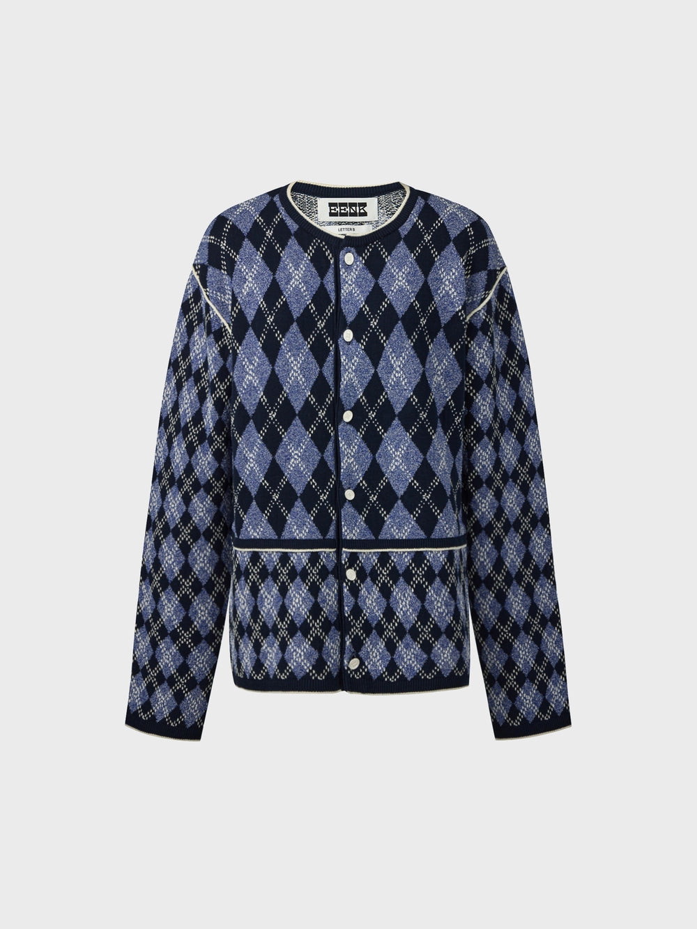 EENK Argyle Knitwear Cardigan - Navy