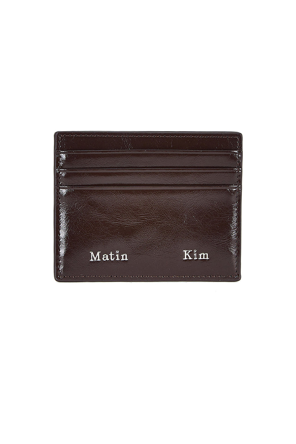 Matinkim Matin Kim Steel Logo Card Wallet IN Brown