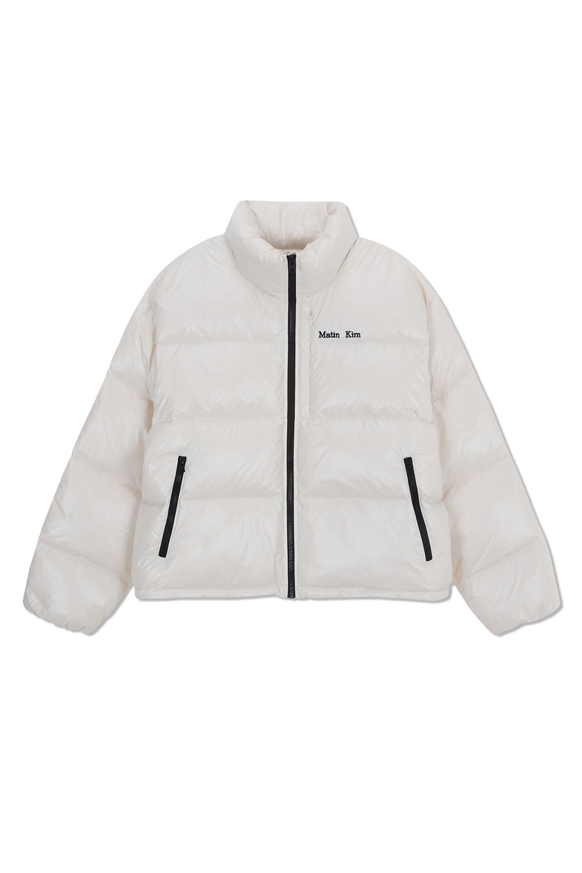 [matinkim] SMALL LOGO VOLUME DOWN JUMPER FOR MEN IN IVORY