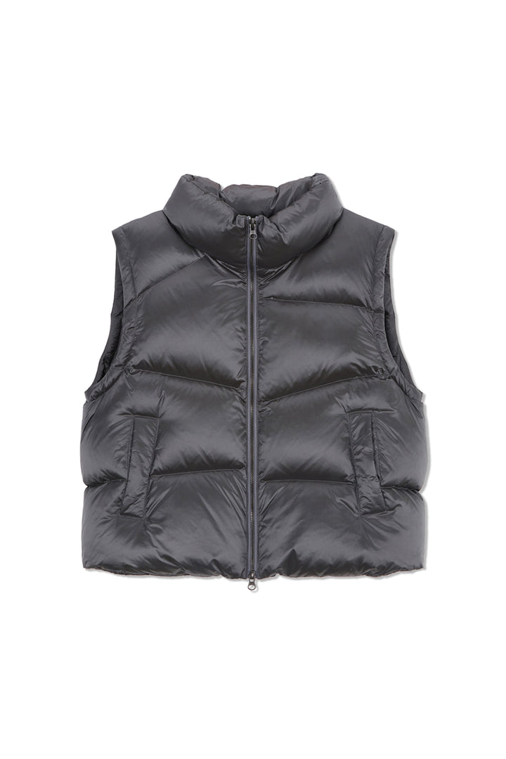 Matinkim Unbalance Quilted Down Vest For Women IN Grey