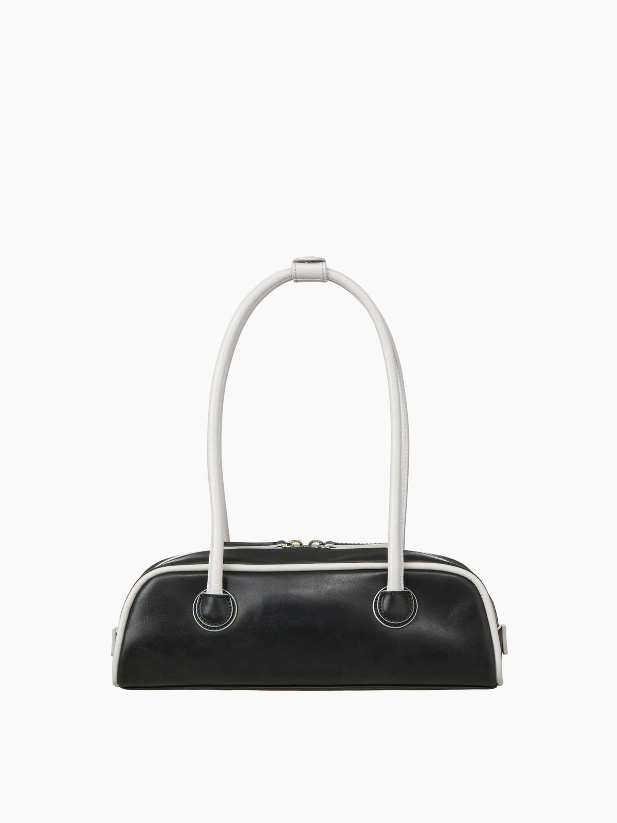 Margesherwood Soft Boston EW Mini Piping black pull-up+light grey crinkle