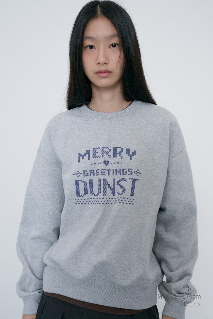 Dunst Unisex Pixel Sweatshirt Mid Melange Grey