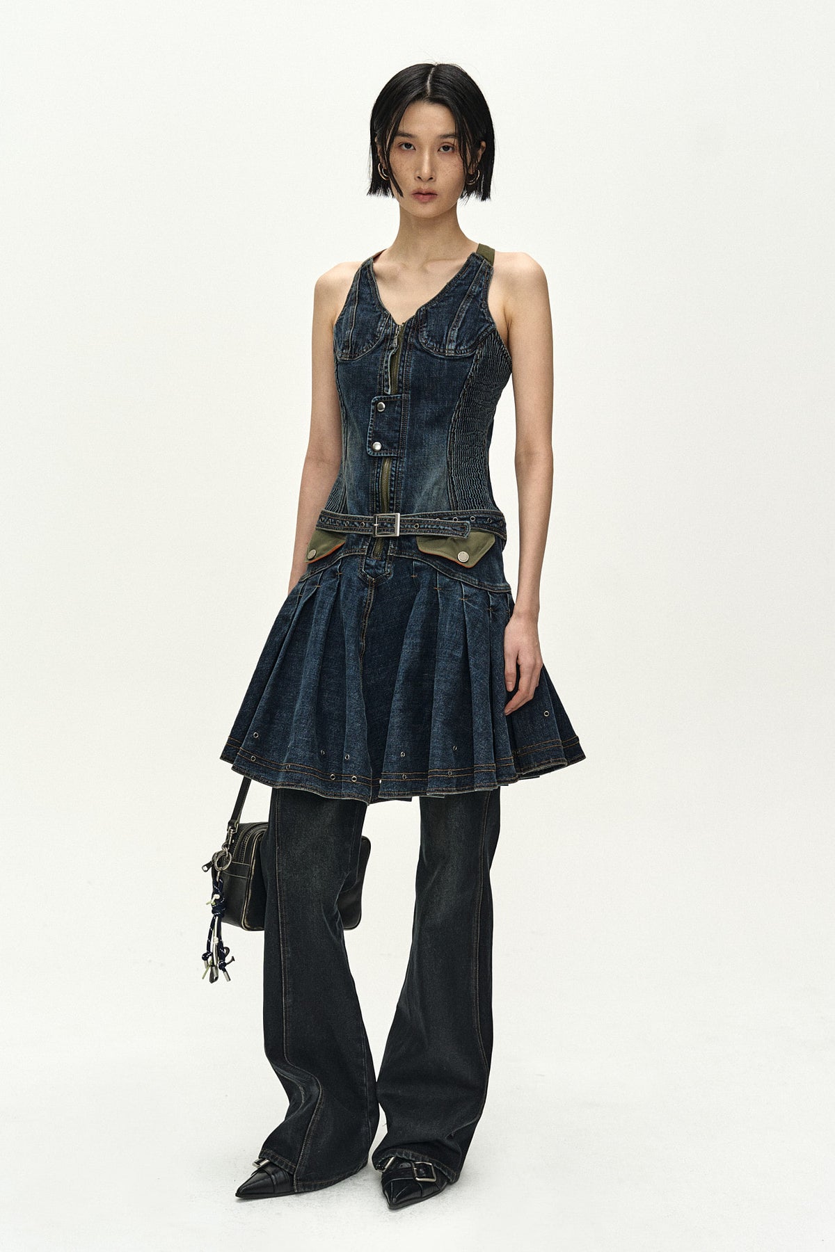 Andersson Bell Military MA-1 Harness Denim Dress