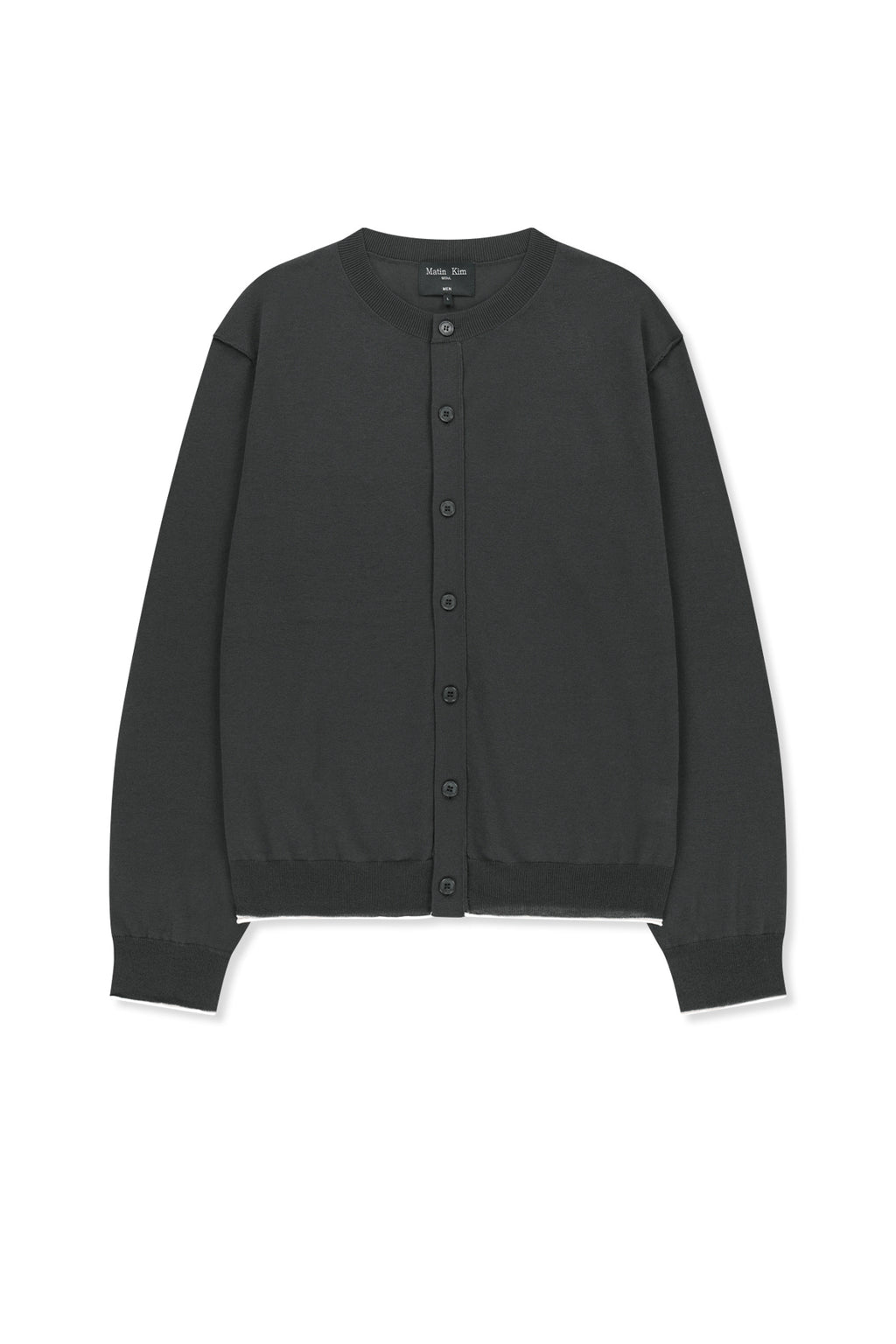 Matinkim Back Logo Sheer Cardigan For Men IN Charcoal