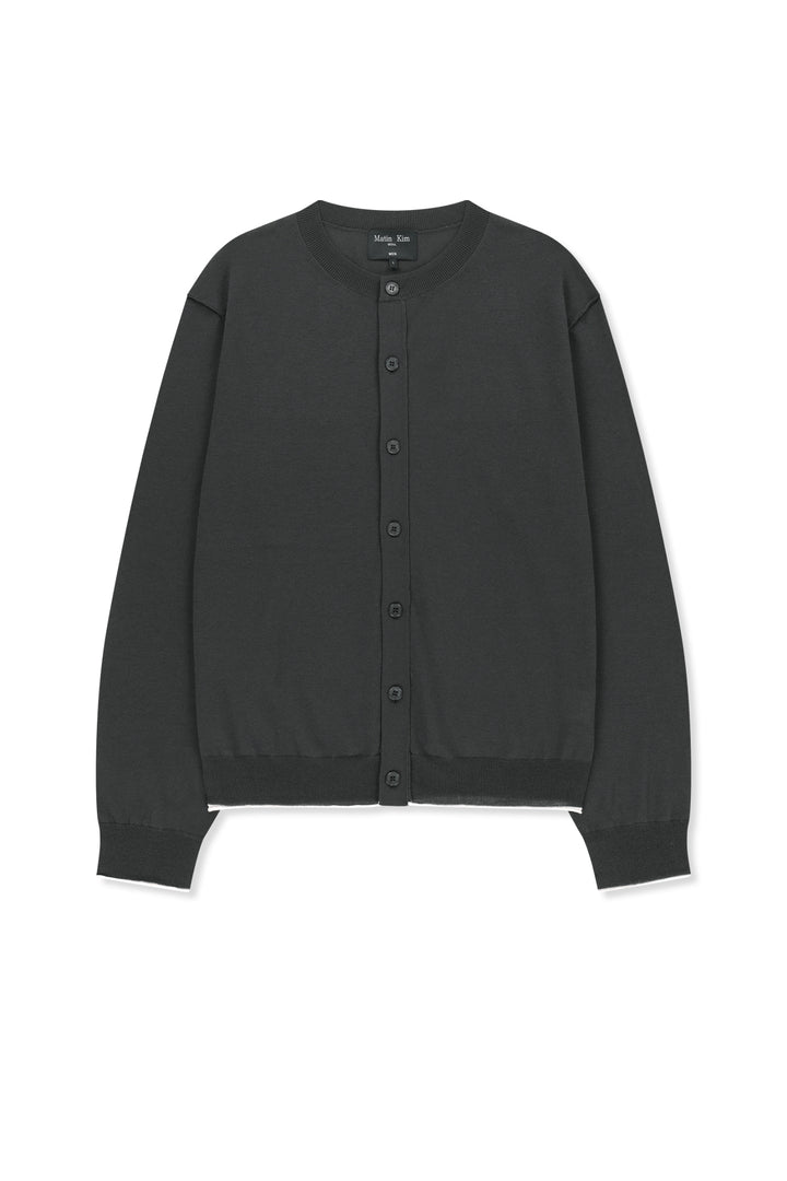 Matinkim Back Logo Sheer Cardigan For Men IN Charcoal