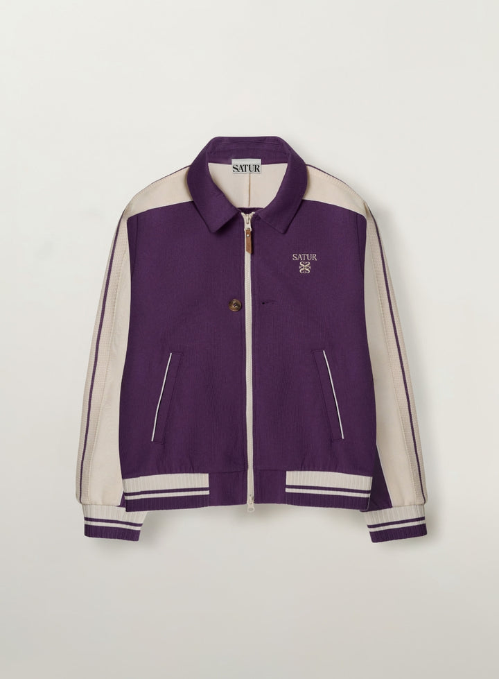 Satur Lawton Lining Collar Track Zip-up Jacket - Purple
