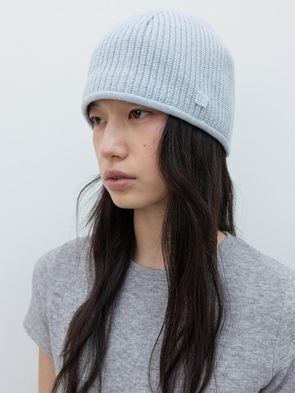 Low Classic Embroidered Logo Knit Beanie Sky Blue