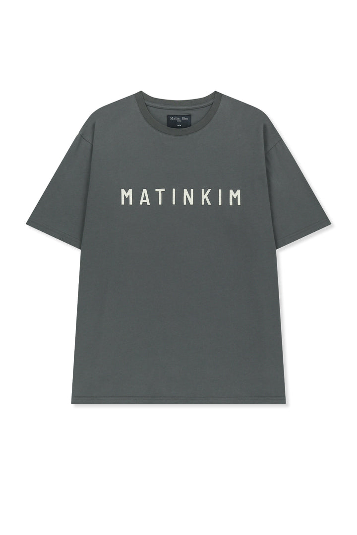 Matinkim Applique Felt Logo Top For Men IN Charcoal