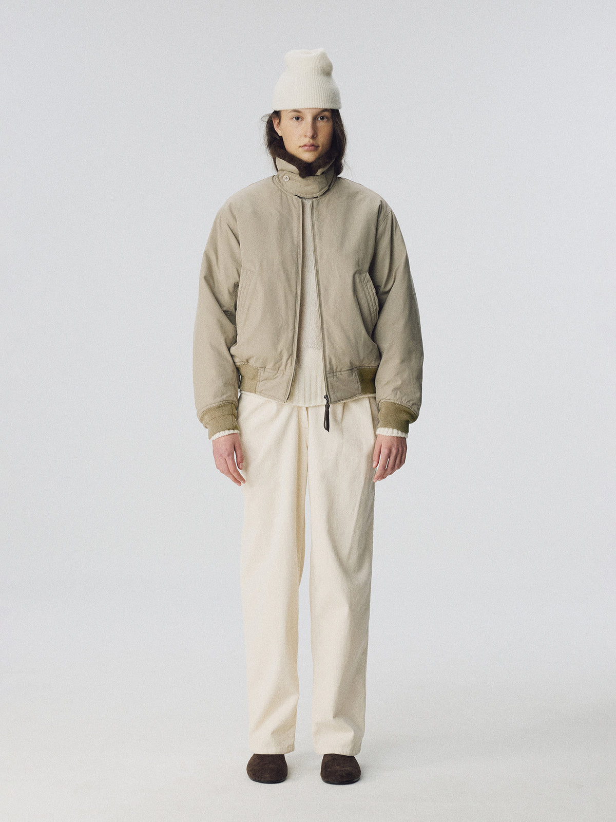 Nothing Written Diego corduroy tuck pants (Oatmeal)